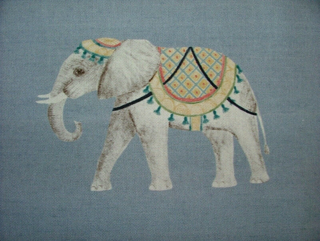 Jaipur Indian Elephant Blue 100% Cotton Curtain Upholstery Cushion Blind Fabric