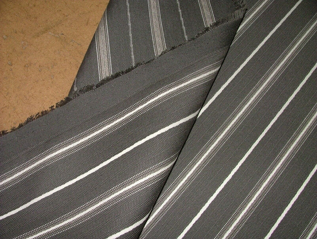 19 Metres Charcoal Grey Pinstripe Woven Fabric Upholstery Cushion Curtain