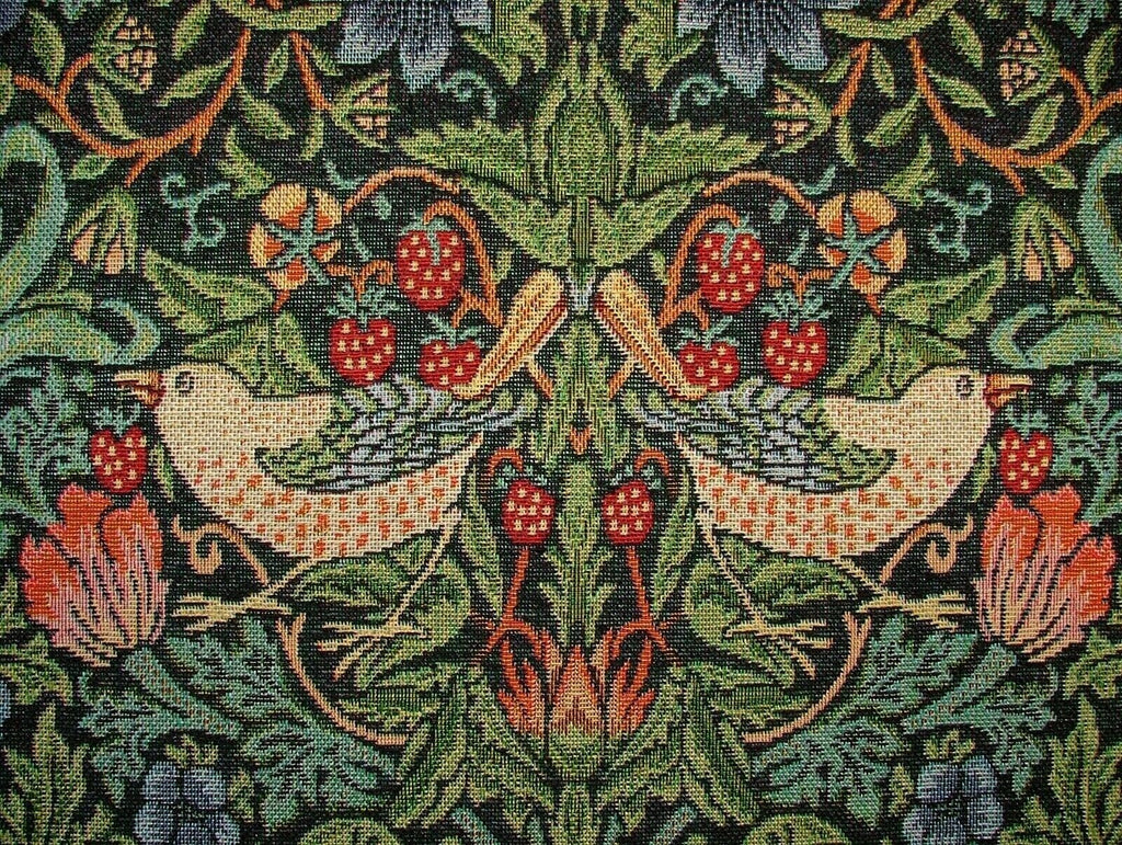 William Morris Strawberry Thief Tapestry Curtain Upholstery Cushion Fabric