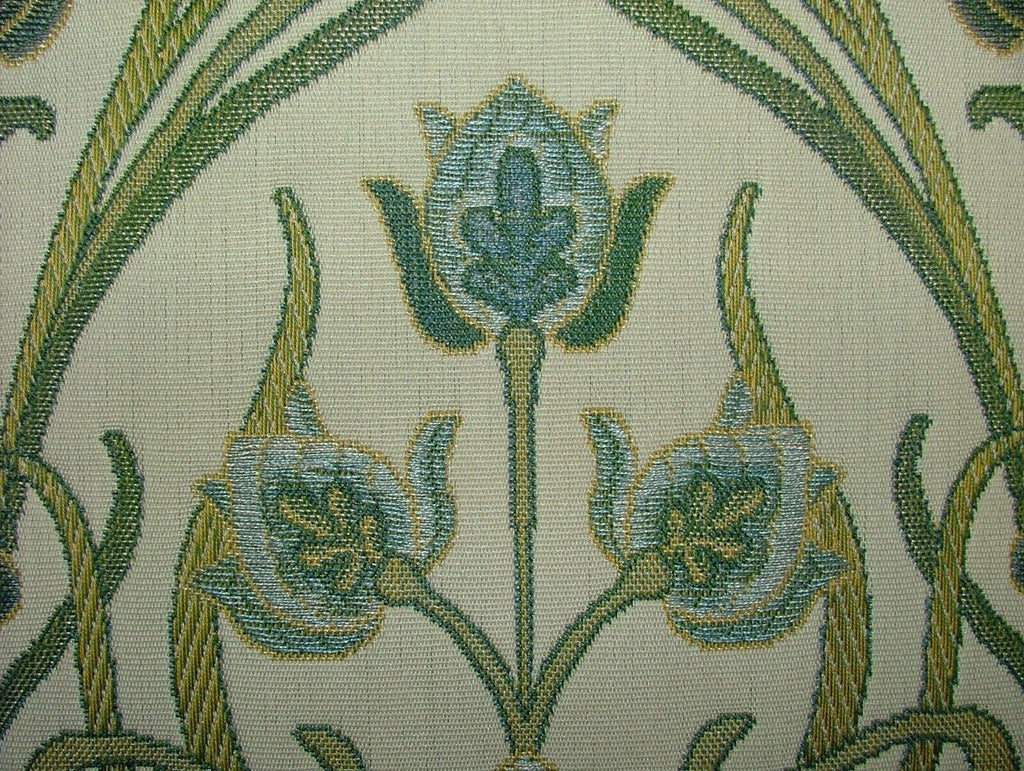 Art Nouveau Pugin Duckegg Woven Jacquard Curtain Upholstery Cushion Blind Fabric