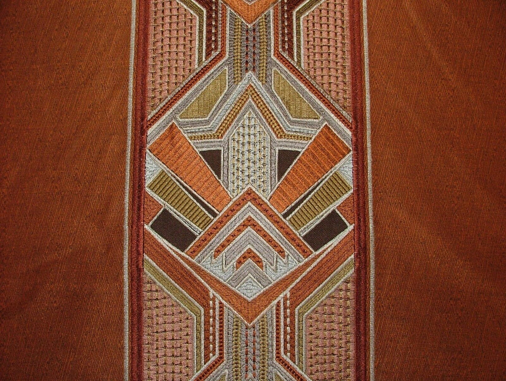 Art Deco Embroidered Gatsby Amber Jacquard Curtain Upholstery Cushion Fabric