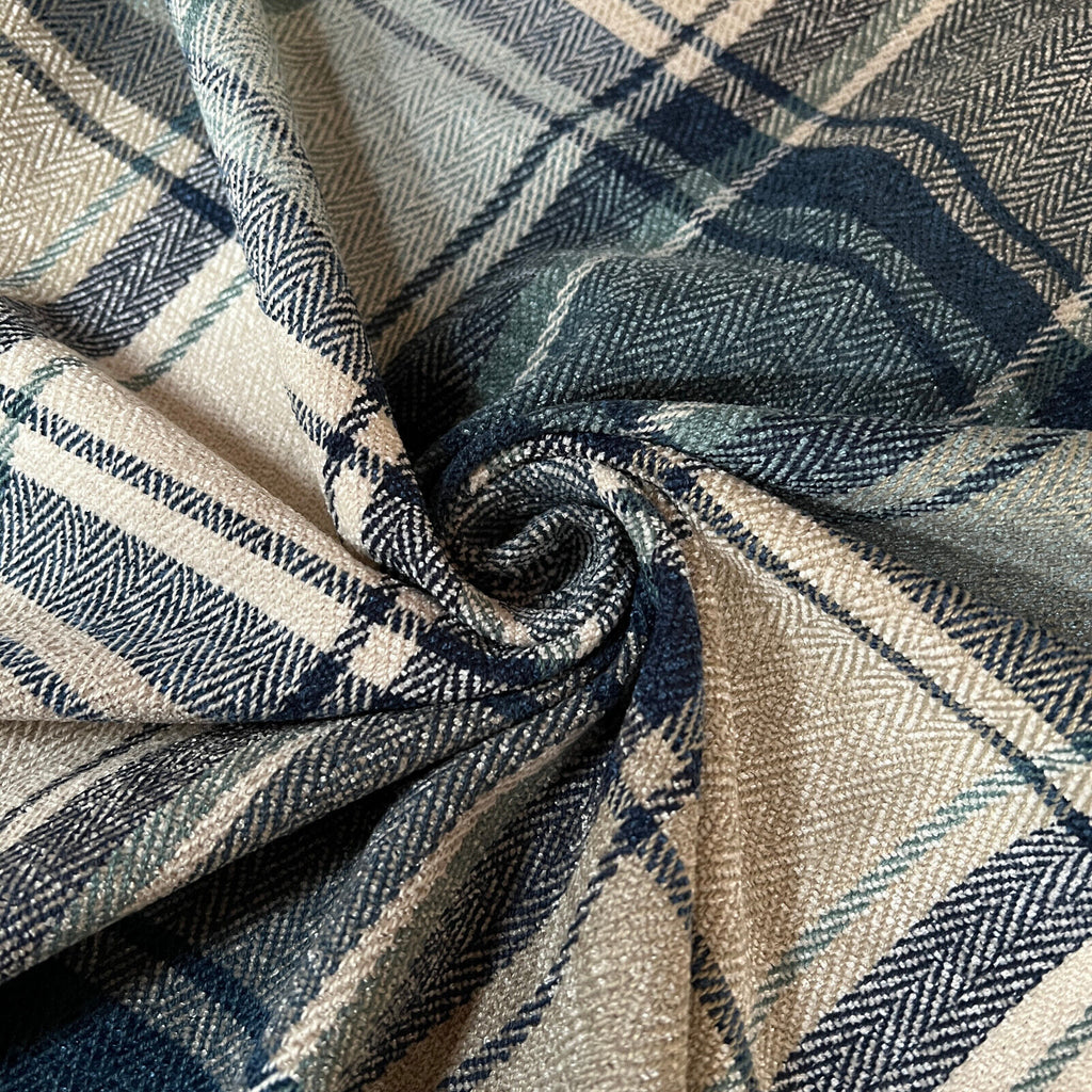 3.2 Metres iLiv Argyle Indigo Tartan Check Fabric Curtain Upholstery Cushion