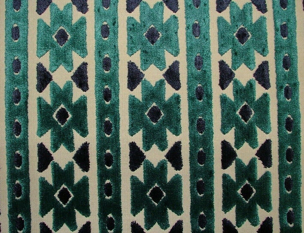 Kasbah Teal Extra Thick Plush Velvet Fabric Curtain Upholstery Cushion