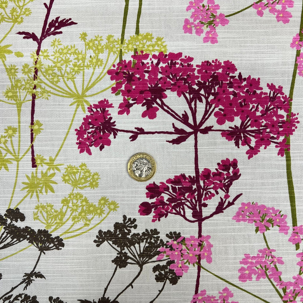 iLiv Cotton Curtain Fabric 5 Metres Hedgerow Magenta Upholstery Cushion Blind8