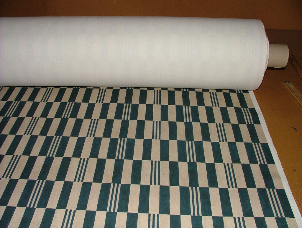 Romo Checkerboard Kingfisher Recycled Cotton Fabric Upholstery Cushion Curtain