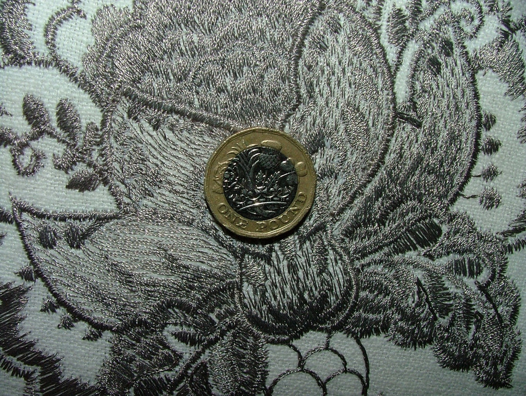 Sandringham Embroidered Curtain Fabric Natural Upholstery  Cushion 6 Metres9