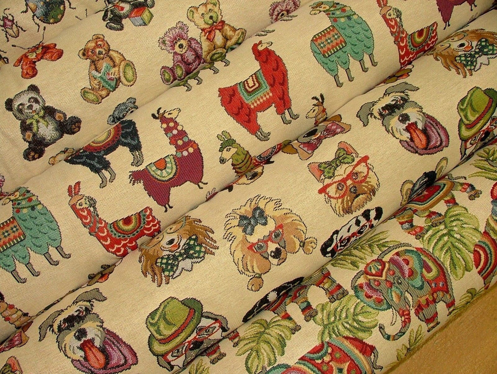 "Animal Tapestry" Designer Fabric Ideal For Upholstery Curtains Cushions Throws