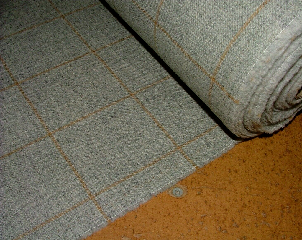 100% Shetland Wool Torbeg Grey Tartan Check Upholstery Curtain Cushion Fabric