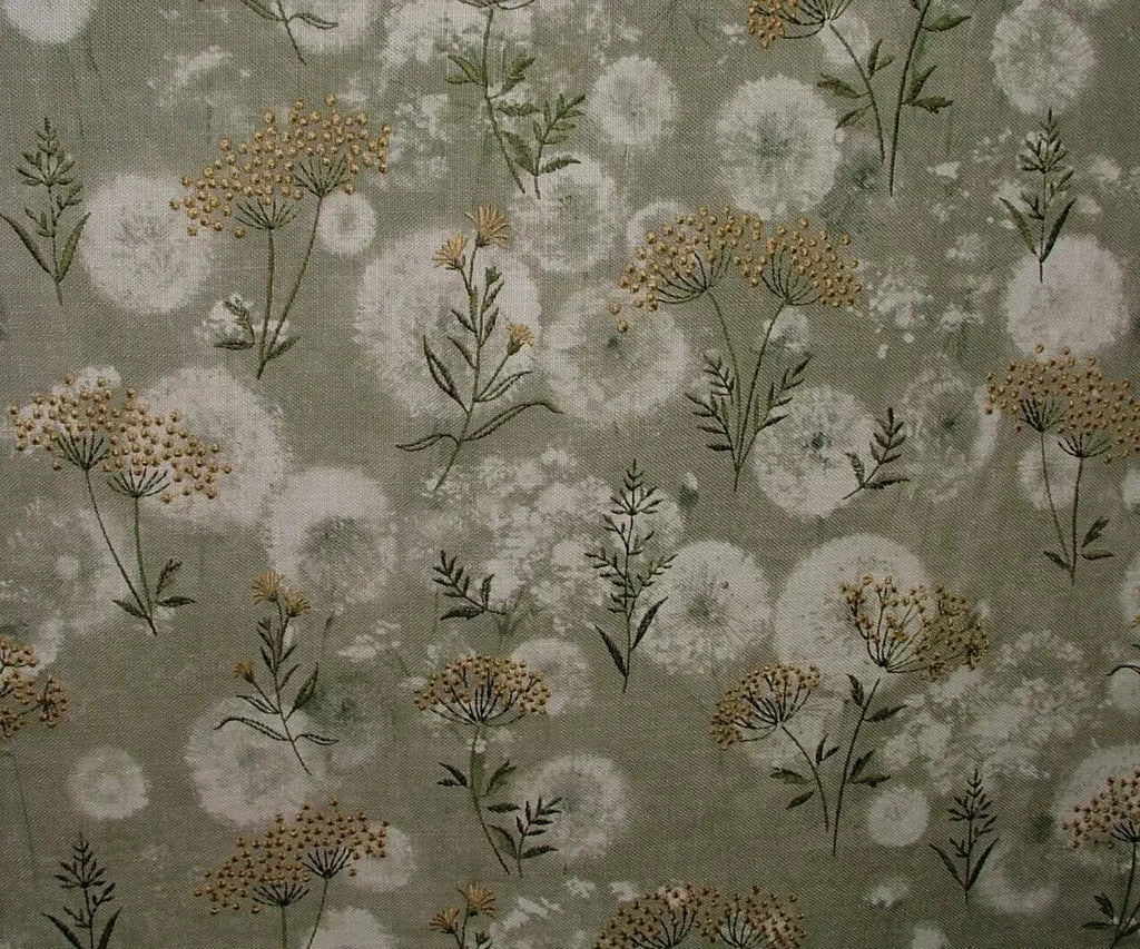 Embroidered Curtain Fabric Botanical Green Floral Upholstery Cushion  12 Metres18