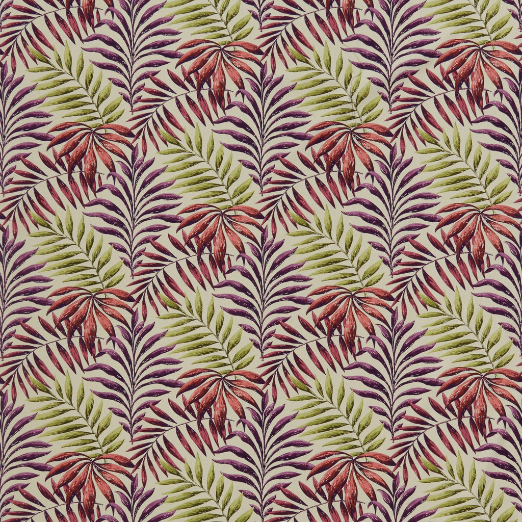 iLiv Cotton Curtain Fabric 3.3 Metres Manila Cranberry Tropical Upholstery1
