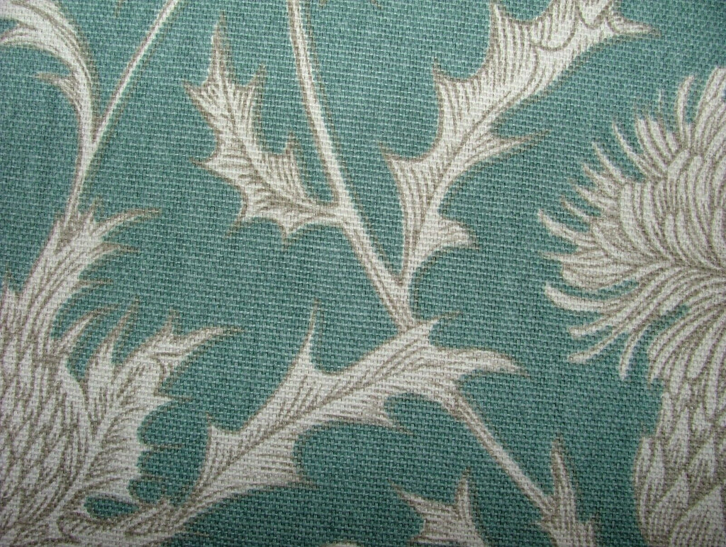 Highland Thistle Teal 100% Cotton Curtain Upholstery Cushion Roman Blind Fabric