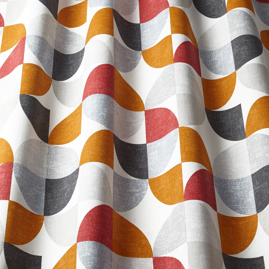 2 Metres iLiv Spiral Scarlet 100% Cotton Fabric Curtain Upholstery Cushion0