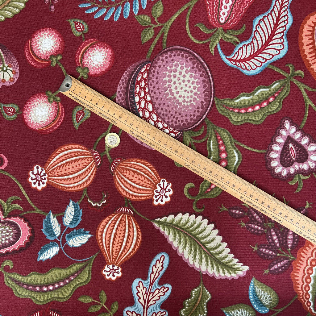 3.7 Metres iLiv Harvest Ruby 100% Cotton Fabric Curtain Roman Blinds Upholstery