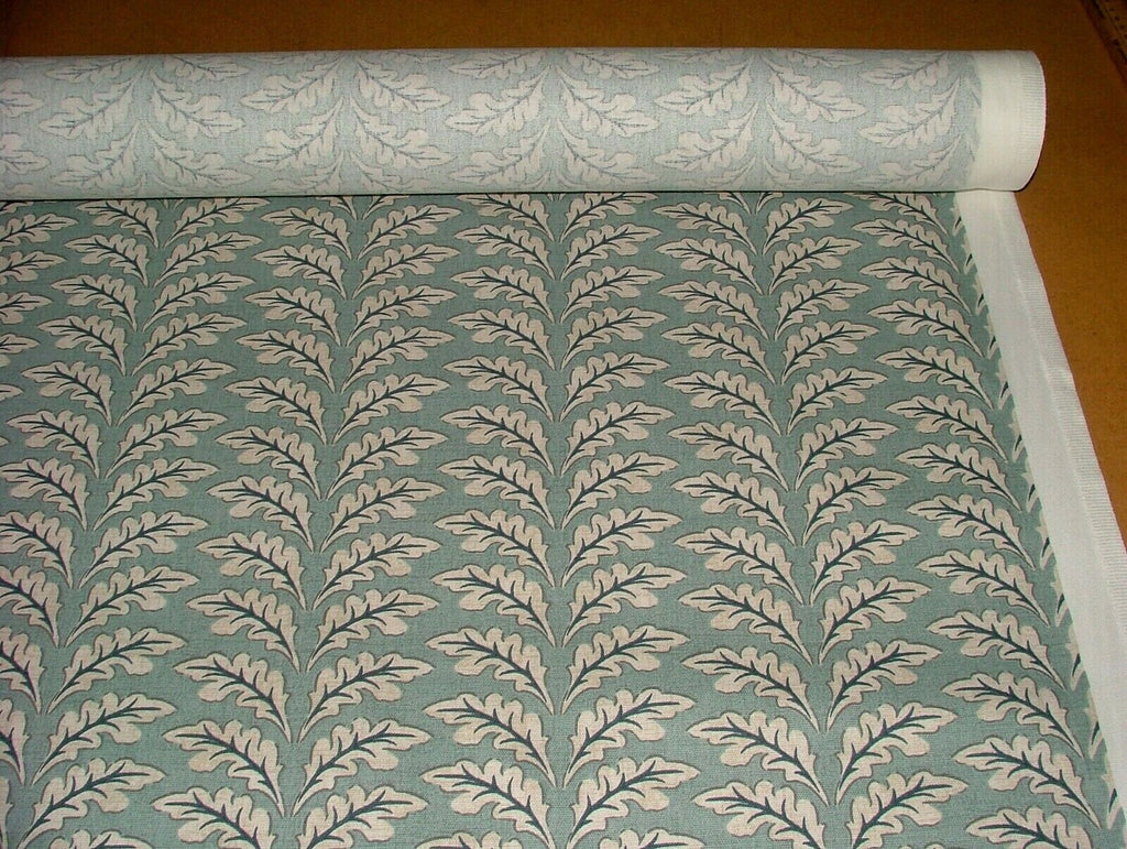 Morris Leaf Glacier Cotton Curtain Upholstery Cushion Roman Blind Fabric