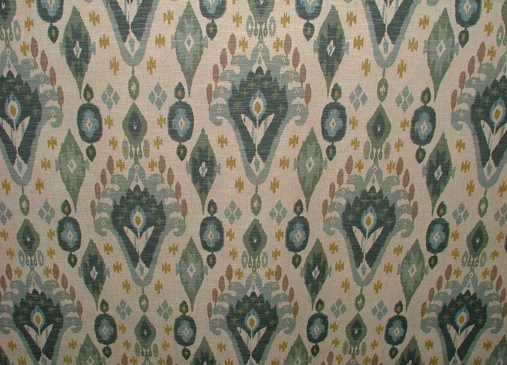 iLiv Boho Glacier Ikat Linen Blend Cotton Curtain Upholstery Cushion Fabric