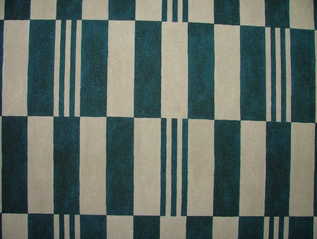 Romo Checkerboard Kingfisher Recycled Cotton Fabric Upholstery Cushion Curtain