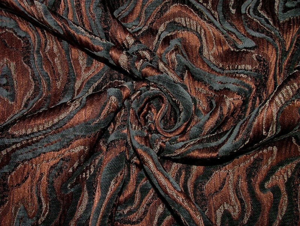 Oil Spill Copper Chenille Woven Jacquard Fabric Upholstery Cushion Curtain