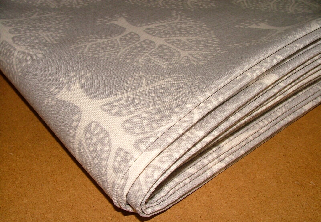 5.6 Metres Great Oak Tree Flint Grey Cotton Fabric Cushion Curtain Upholstery