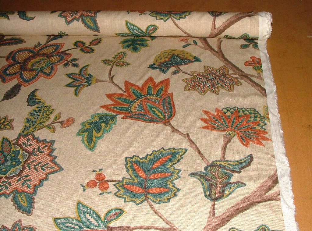 2.6 Metres iLiv Chanderi Papaya Linen Mix Fabric Cushion Curtain Upholstery