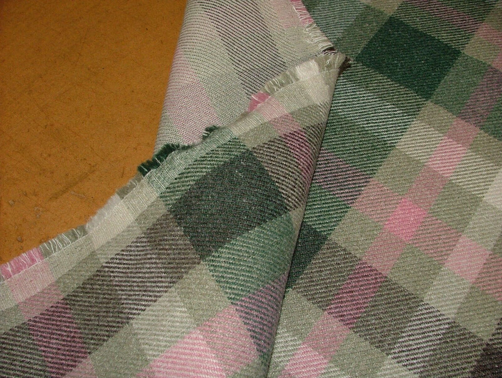 Tobermory Jade Wool Effect Thick Tartan Upholstery Curtain Cushion Fabric