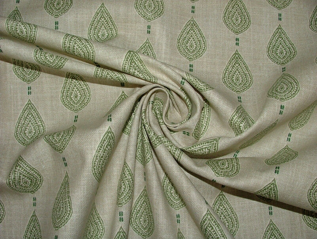 1.7 Metres iLiv Indo Sage Green Batik Leaf Fabric Curtain Cushion Upholstery