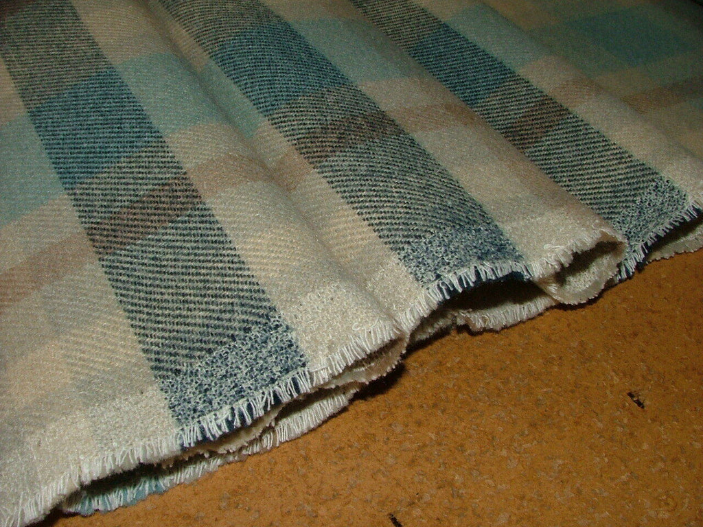 Tobermory Cornflower Wool Effect Thick Tartan Upholstery Curtain Cushion Fabric