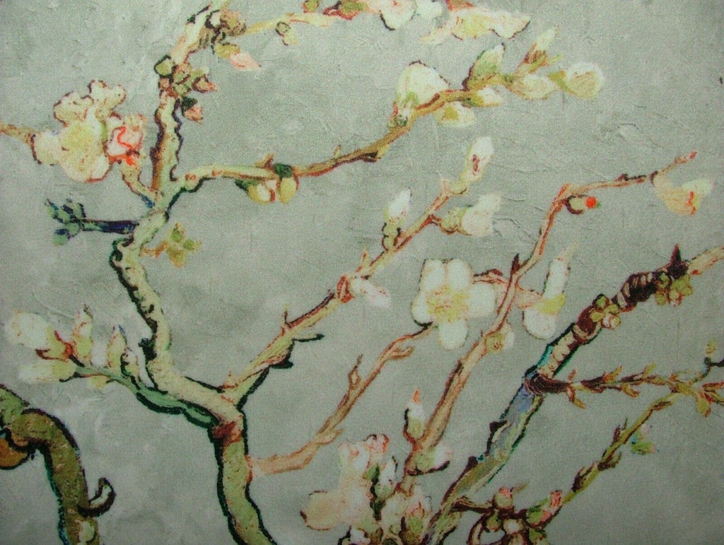 Japanese Cherry Blossom Tree Natural Velvet Fabric Curtain Upholstery Cushion