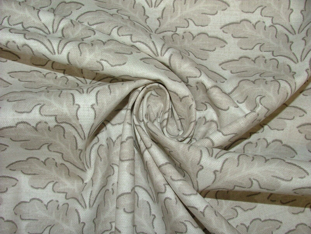 Morris Leaf Stone 100% Cotton Curtain Upholstery Cushion Roman Blind Fabric