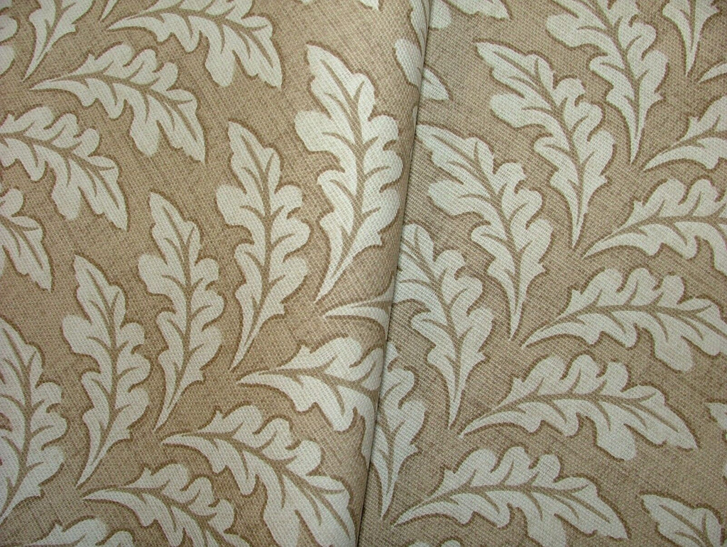 Morris Leaf Caramel Cotton Curtain Upholstery Cushion Roman Blind Fabric