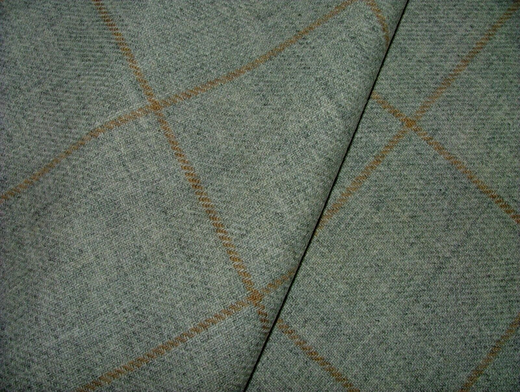 100% Shetland Wool Torbeg Grey Tartan Check Upholstery Curtain Cushion Fabric
