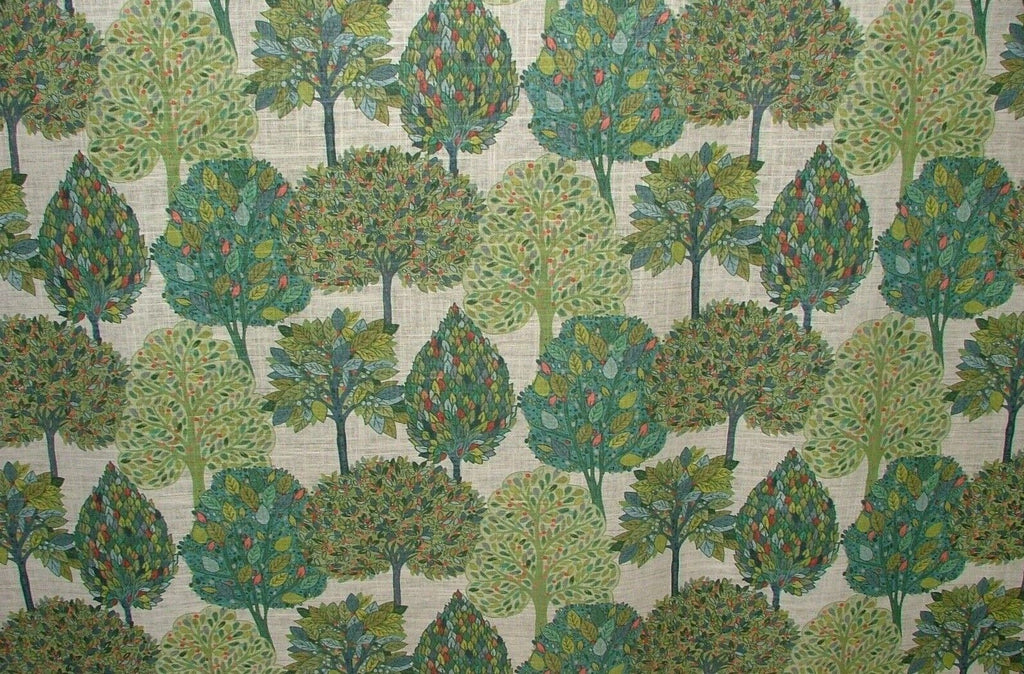 Foliage Fall Trees Carnival Linen Blend Curtain Upholstery Cushion Blind Fabric