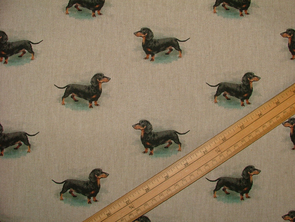 Sausage Dog Dachshund Cotton Rich Linen Fabric Curtain Cushion Upholstery Blinds