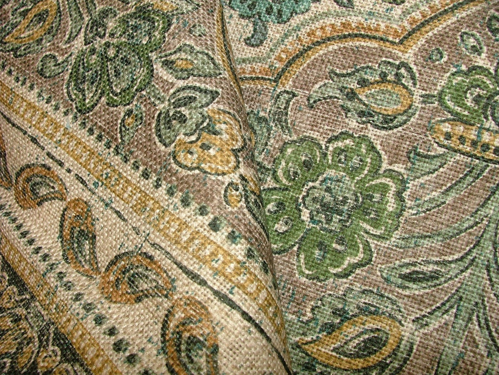 1 Metre Sari Turmeric Linen Blend Fabric - Curtain Upholstery Cushion Headboards9