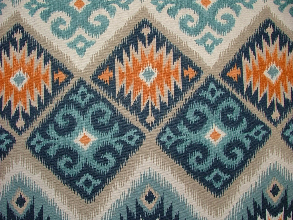 3.2 Metres iLiv Navajo Teal Woven Cotton Fabric Cushion Curtain Upholstery0