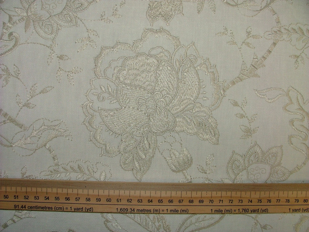 Sandringham Embroidered Curtain Fabric Natural Upholstery  Cushion 23 Metres16