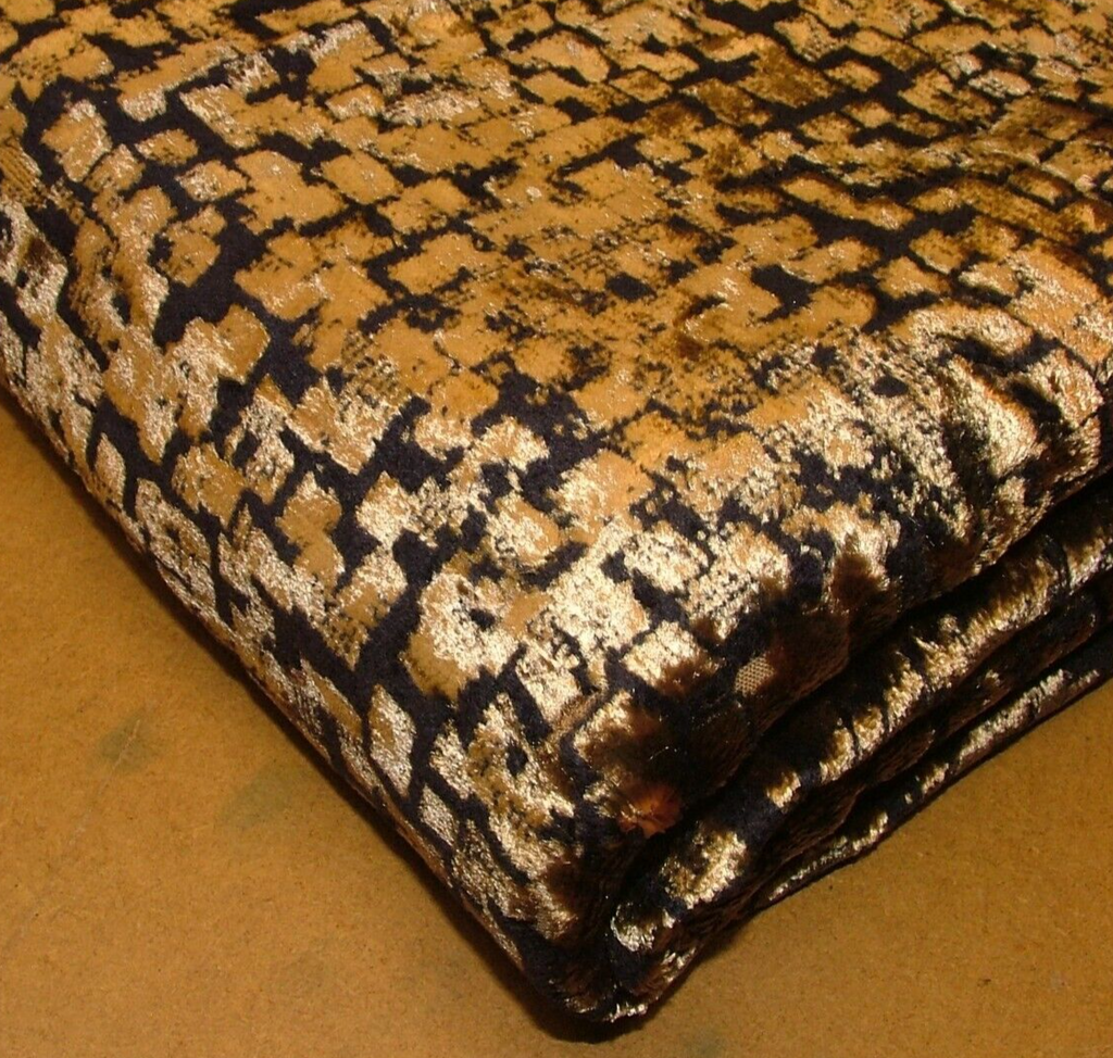 1.25 Metres Romo Gold And Black Velvet Fabric Upholstery Cushion Use