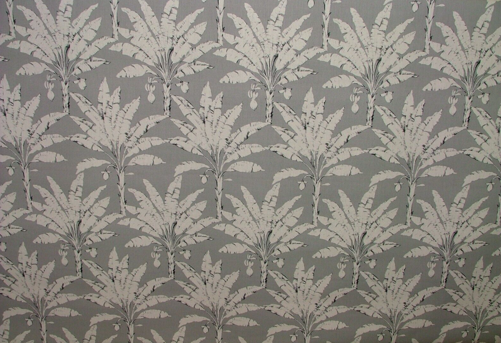 2.5 Metres iLiv Palm House Pewter Grey Cotton Fabric Cushion Curtain Upholstery