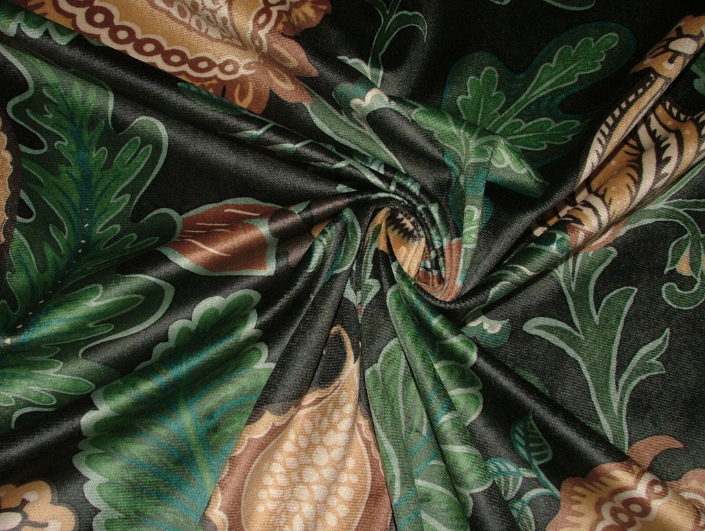 1 Metre iLiv Cantaloupe Forest Velvet Curtain Upholstery Cushion Blind Fabric3