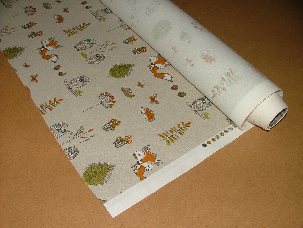 Fryetts Woodland Fox Multi Cotton Curtain Upholstery Cushion Roman Blind Fabric