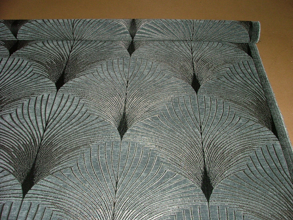 "New York" Art Deco Velvet Fibre Naturelle Curtain Upholstery Cushion Fabric