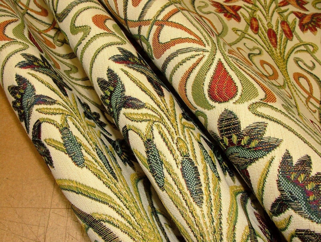 Art Nouveau Jewel Thick Designer Jacquard Curtain Upholstery Cushion Use Fabric