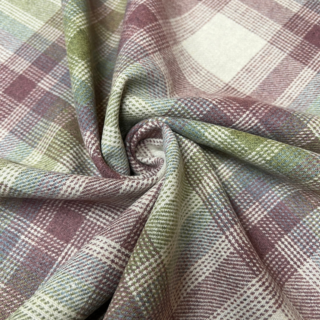 1.9 Metres iLiv Fair Isle Foxglove Wool Tartan Fabric Curtain Upholstery Cushion2