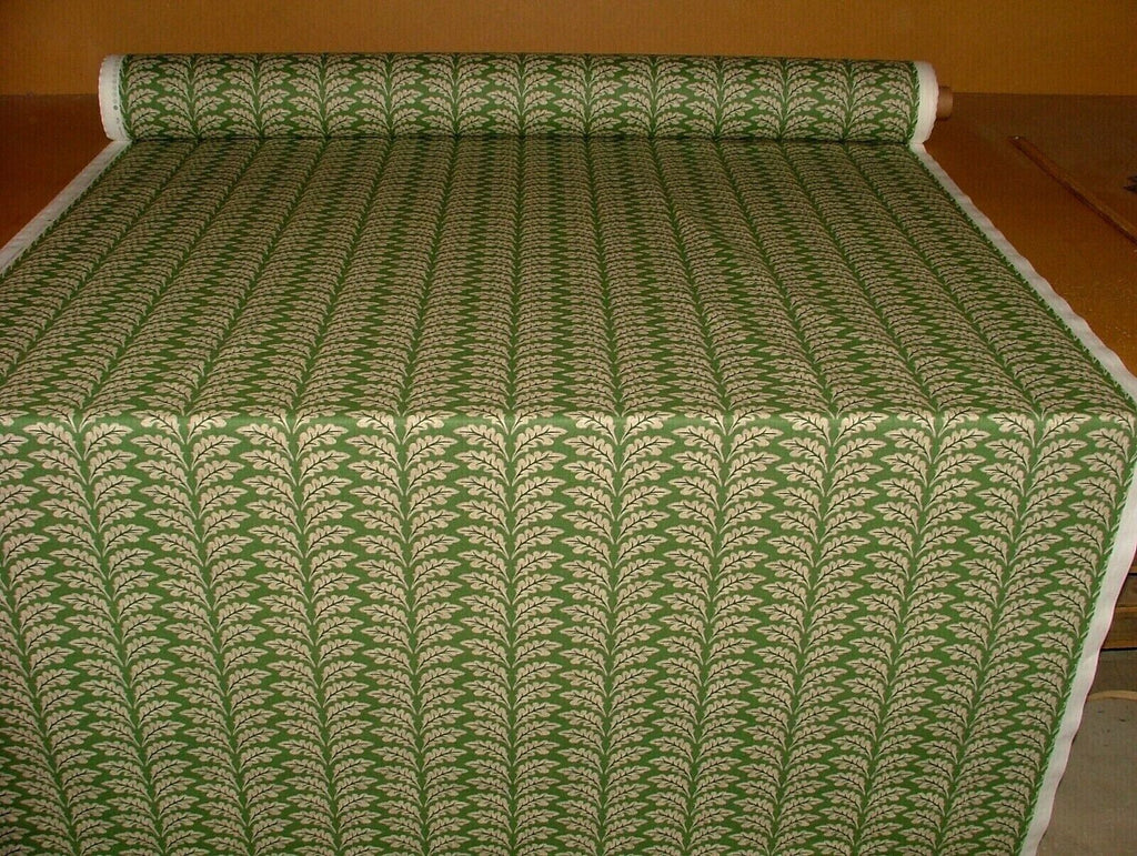 3.8 Metres Morris Leaf Forest Green Cotton Curtain Upholstery Cushion Fabric