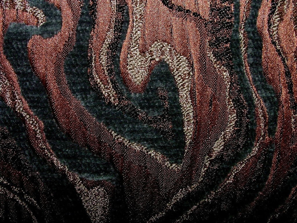 Oil Spill Copper Chenille Woven Jacquard Fabric Upholstery Cushion Curtain