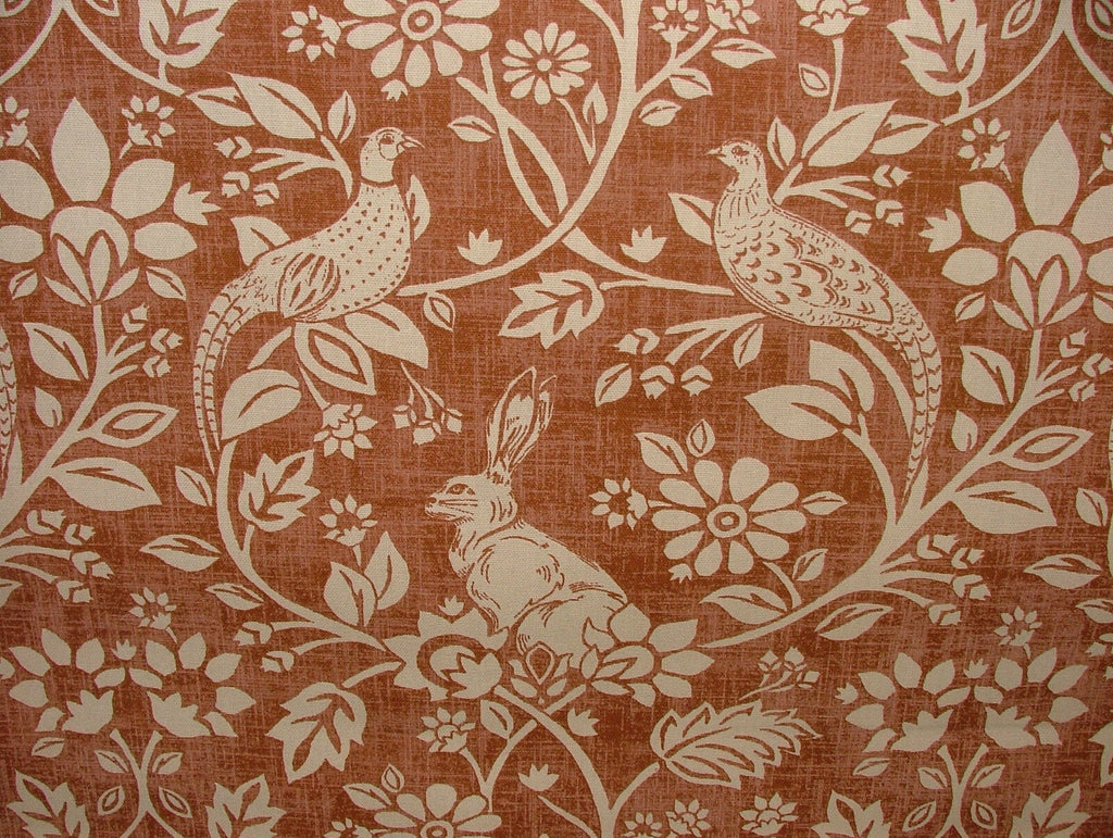 Heathland Hares And Game Birds Cotton Designer Curtain Blinds Upholstery Fabric