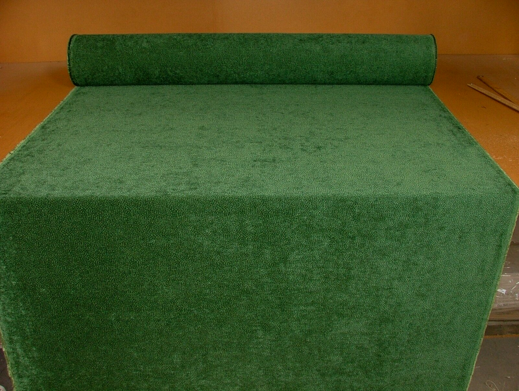 35 Metres Milan Emerald Green Plush Chenille Fabric Curtain Upholstery Cushion
