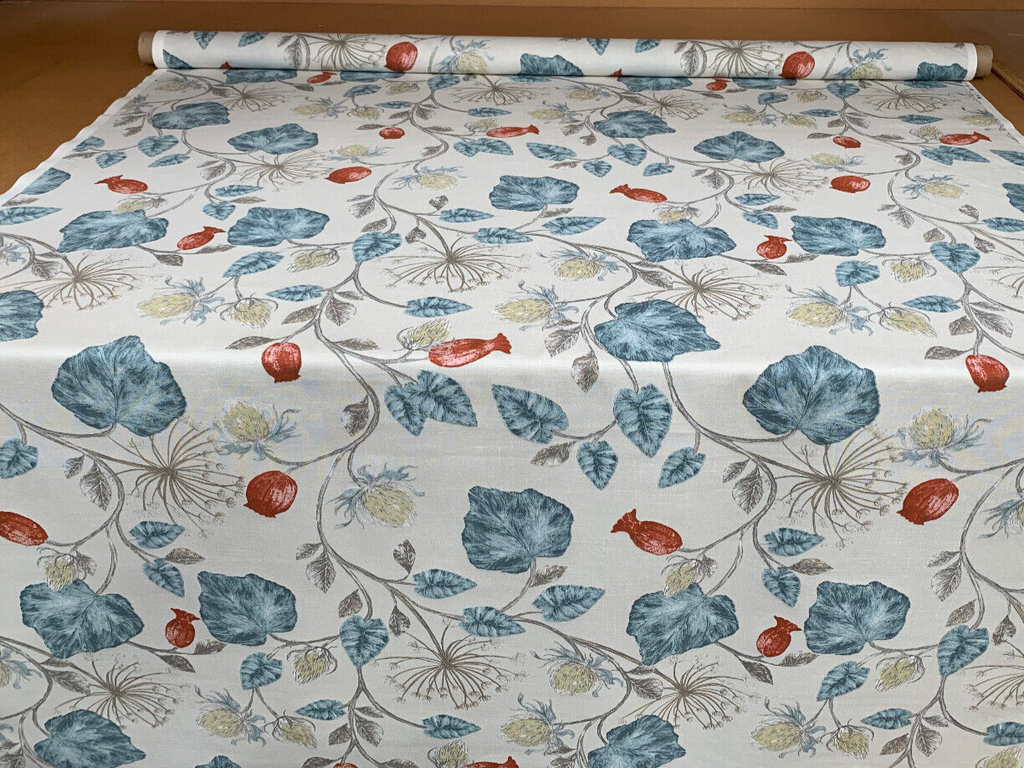 iLiv Cotton Curtain Fabric 3.1 Metres Parchment Wedgewood Upholstery Cushion1