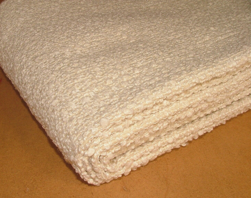 1.8 Metres Arlo Ivory Chunky Boucle Woven Curtain Upholstery Cushion Fabric