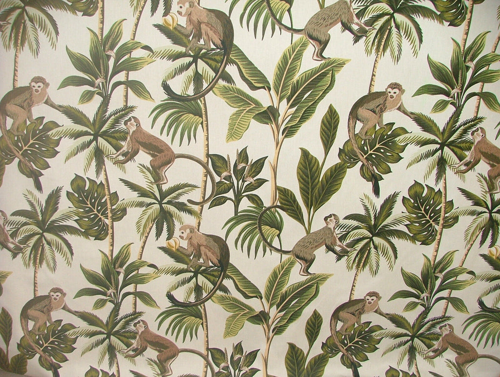 Tropical Monkey Botanical 100% Cotton Curtain Upholstery Cushion Blind Fabric