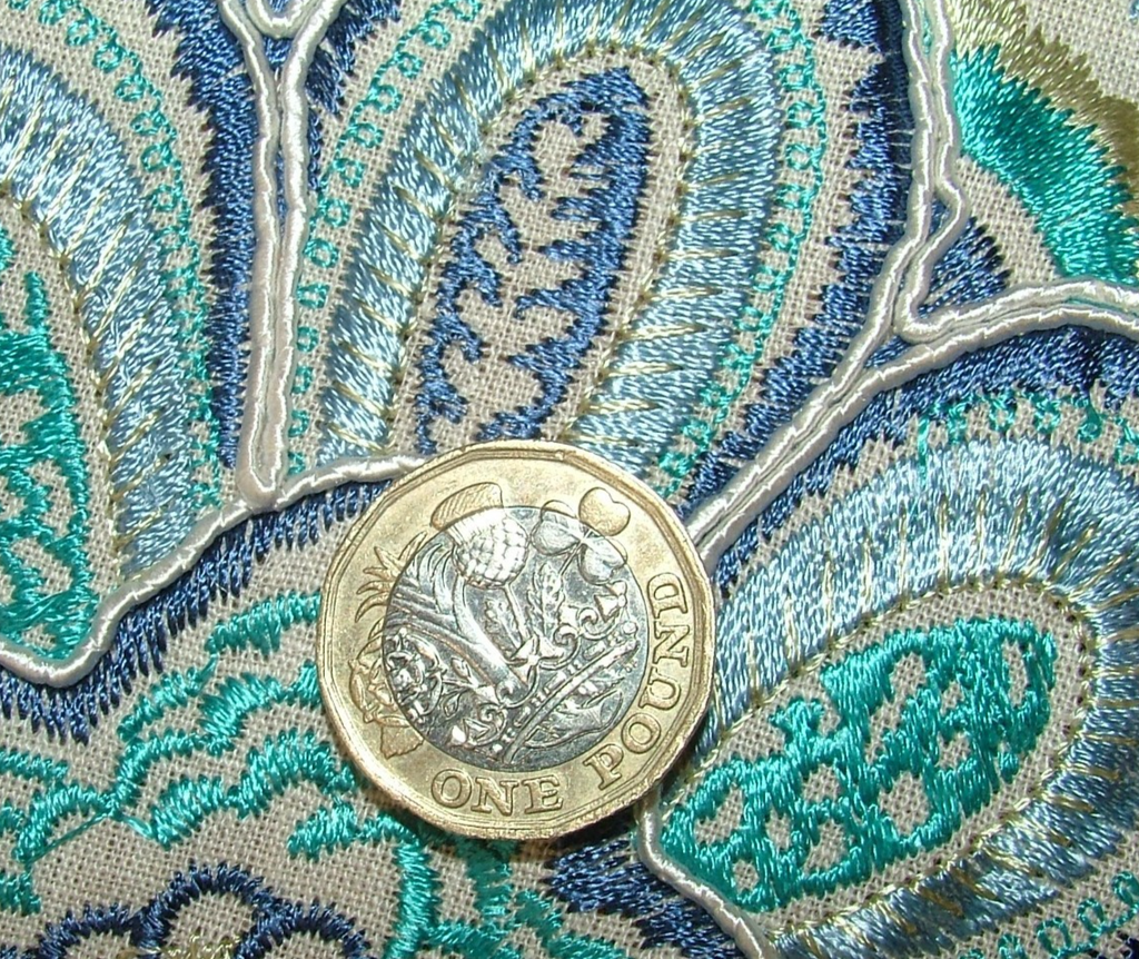 52 Metres Indigo Blue Floral Embroidered Fabric Curtain Upholstery Cushion Use13
